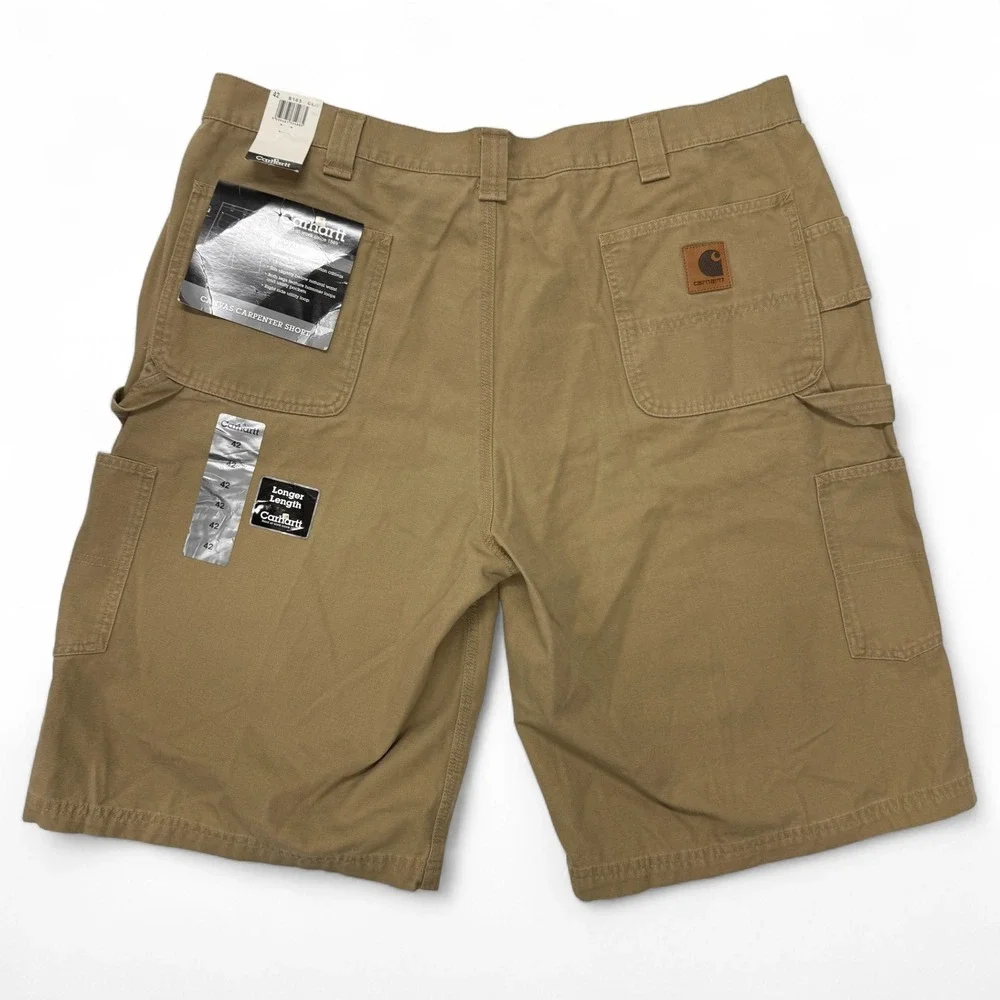 Carhartt Canvas‎ Carpenter Shorts Mens 42 Khaki Tan Longer Length NWT